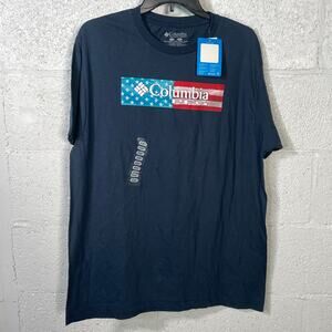 Columbia Men's Stater Pfg Regular-Fit Logo Graphic T-Shirt, Columbia Navy large